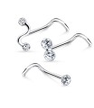 3 Silver Nose Stud Sets NSK-SET-1106